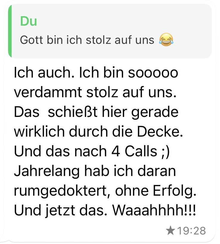 Feedback nach Coaching bei emotionaler Abhängigkeit